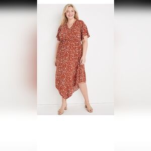 Maurices Asymmetrical Rust Floral Dress